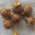 Crystal Diamond Beads | Tassel & Round Metal Ball Loose Spacer Beads | 10-Piece Set for Dress Decoration, Jewelry Making & DIY Craft Projects | High-Quality, Elegant & Versatile | Perfect for Embellishments, Beading, & Handicrafts. 