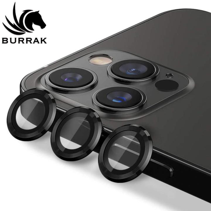 Apple iPhone 12 Pro Camera Lens Protector Premium Tempered Glass Aluminium  Ring Lens For iPhone 12 Pro Gray