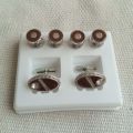 Black Cufflinks and Qamees/ Shirt Studs Set for men. 