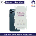 Iphone 12 Pro Max Back Transparent HD+ Matte with Apple Cut / Logo 360 Smooth Sheet Edges Jelly Protector around the corner Complete Coverage Jelly. 