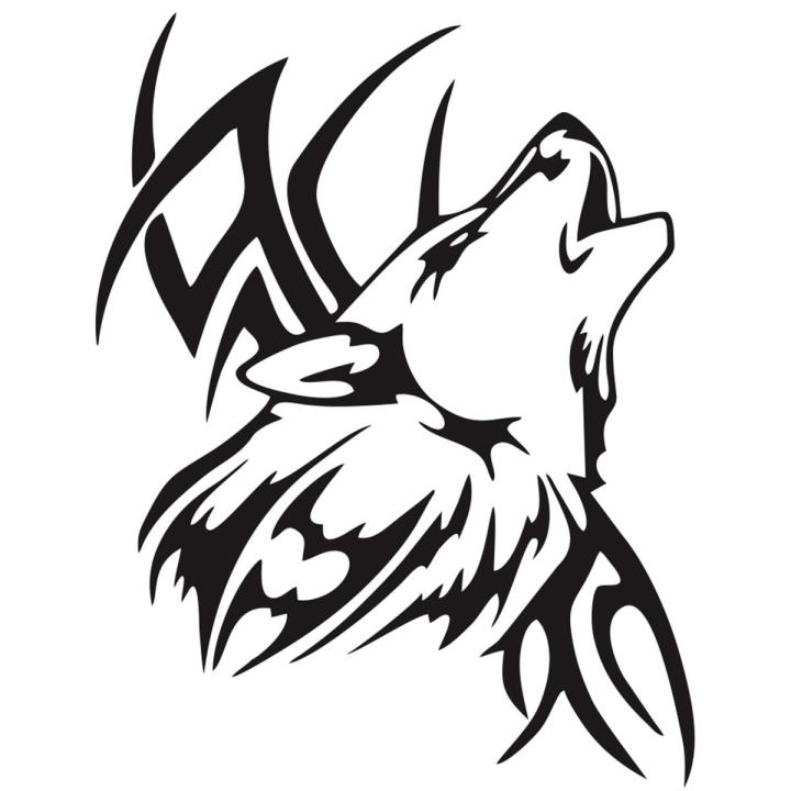 Decorative Sticker Stylish Pattern Howling Wolf Car Decal