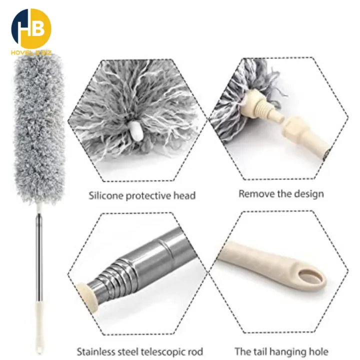 Ceiling%20Fan%20Duster,%20Microfiber%20Feather%20Duster%20with%202M%20Long%20100%20inches%20Extendable%20Handle,%20Reach%20High%20Ceilings,%20Blinds,%20Fans%20&%20Cars,%20Effortless%20Cleaning%20with%20Bendable%20Head%20&%20Telescoping%20Extension%20Pole%20By%20HOVEL%20E%20BIZ%20-%20Image%203