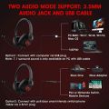 EKSA Air Joy Pro USB Gaming Headset with Detachable Noise Cancelling Mic, 7.1 Surround Sound, USB & 3.5mm Cables, for PC, PS4, PS5, Xbox One - Black/Red. 