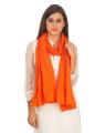 Orange Cotton Crush Dupatta with Corner Pearls. 