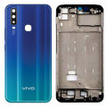 Vivo Y12 Middle Frame Housing With Side Button and Camera Lens Complete Body Casing Replacement For Y12 - Blue. 
