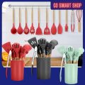 Silicone 12 Piece Kitchen Utensil Set - Multicolor. 