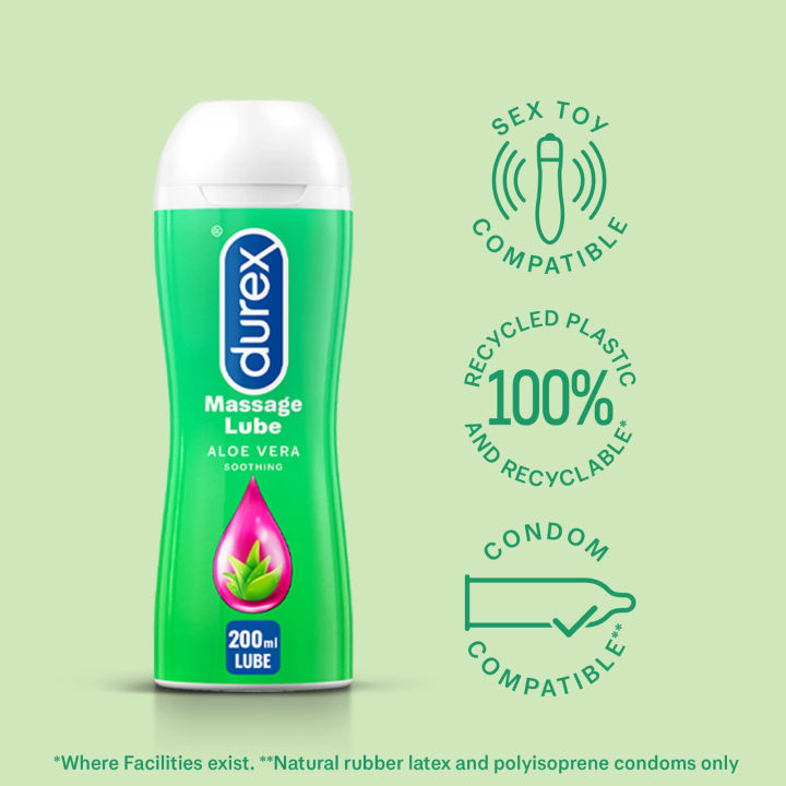 Durex Aloe Vera Massage 2-in-1 Intimate Lubricant | Aloe Vera Water-Based  Lube Gel For Men & Women 200 mL