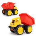 VROOMS & WHEELS Plastic Construction Dumper Truck Push and Go Toy with Moveable Dump Box for Kids, Hand Operated Engineering Vehicle for Boys & Girls, Multicolor, 3+Years. 