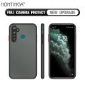 Hontinga for Realme 5 Pro Cover Simple Solid Color Case Edge Frosted Transparent Phone Cover. 