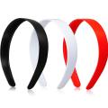 3 Pieces 1 Inch Wide Plastic Headbands with Teeth Plain Hard Plastic Hairband Non-Slip Craft Headband Hoops for Women Girls DIY Hair Accessories (Black, White, Red). 