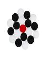 Carrom Board Pieces - Coins - Goti - Set of 19 Pieces of Plastic Stone Size 5 - Black and White. 