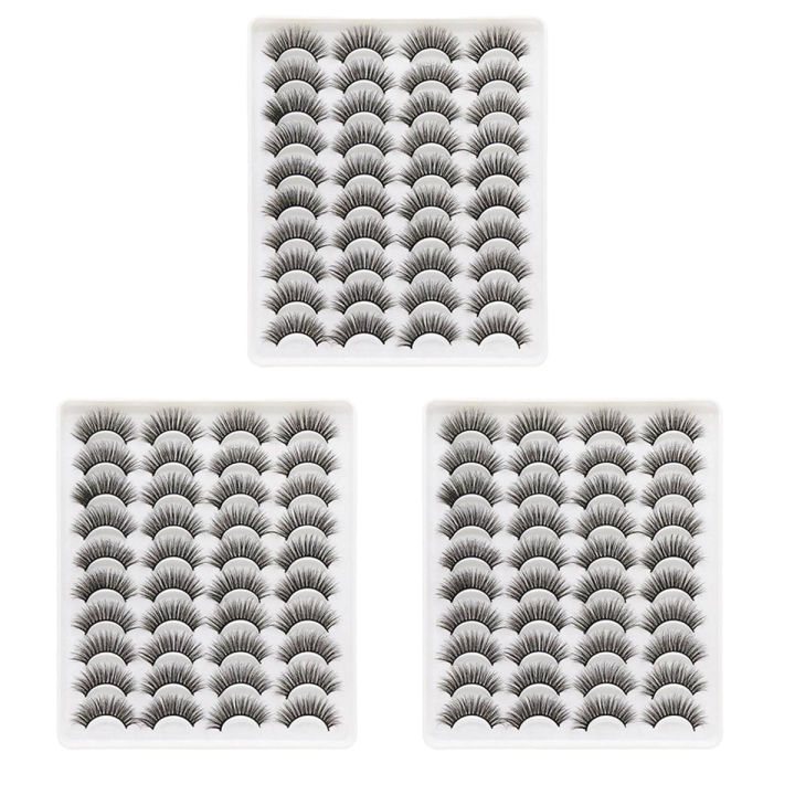 60 Pairs 3D Chemical Fiber Lashes Natural False Eyelashes Dramatic Volume Lashes Makeup Extension Eyelashes
