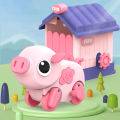 Animal Shape Toy Wind-up Animal Car Toy Fun Exciting Racing Cars for Toddlers Perfect Birthday Gift for Boys Girls Press Ejection House Pig Horse Bear Elephant Tiger Spring Clockwork Wind-up Animal. 