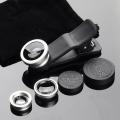 3 In 1 Macro Wide Angle Fish Eye Lens Phone For iPhone XR XS X 8 7 6 Plus SE Samsung Xiaomi Huawei Fisheye Camera Lense Kit-Silver. 