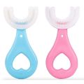 U Shape Silicon Toothbrush for kids, Portable Hand-Held Shaped Infant Soft Bristle 360 Degrees Mouthpiece tooth brush for toddlers. 