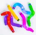 Colorful Telescopic Tubes Fidget Toys Plastic Sensory Pop Tubes Stress Relief Random Color LED Flash Pop Tubes Sensory Toy Stress Relieve Supplies / Kid Autism Anti Stress Plastic Bellows Squeeze Toys Adults Decompression Kids Toys Gifts. 