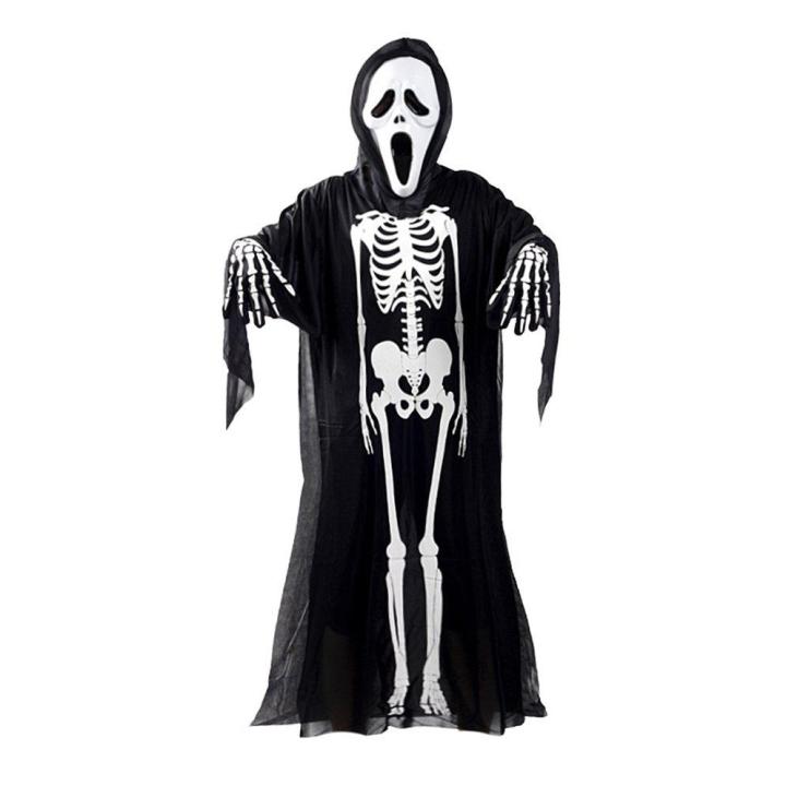 【Nice Day Toy Findings Store】（NEW）NYT Lala Skull Skeleton Ghost Cosplay Halloween Dress+Devil （Place an order and let me know if it's a children's adult style）Mask+Gloves