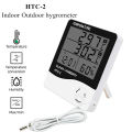 HTC-2 Digital LCD Temperature Humidity Meter Indoor / Outdoor Room Thermometer Clock Hygrometer with sensor Greenhouse Room Indoor Thermometer Monitor Clock Beep , Egg Incubator , Fish Tank Temperature Controlling. 