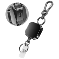 Retractable Keychain Key Chain Heavy Duty Metal ID Badge Holder Key Reel, Carabiner Keychain with Belt Clip, 27.5Inch Steel Cord. 