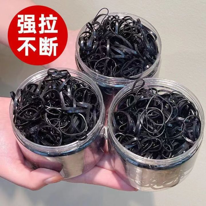Small rubber band pure black hair decoration Japanese high elasticity headrope thin small disposable small rubber band hair rope headband T