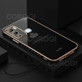 For Infinix Hot 12 Play Back Cover with Lanyard Fashion Shiny Plating Maple Leaf Design Camera Lens Protection Square Edge Soft Silicone Protective Phone Case. 