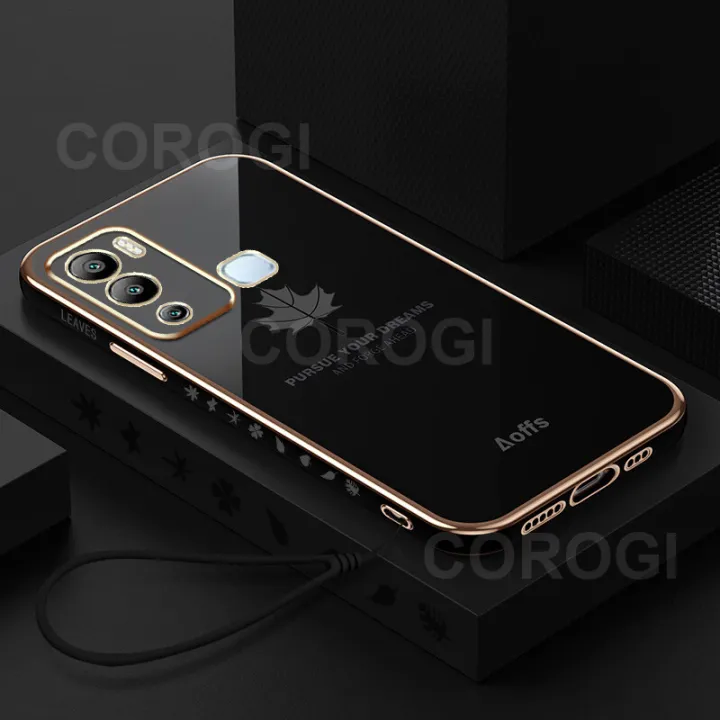 For%20Infinix%20Hot%2012%20Play%20Back%20Cover%20with%20Lanyard%20Fashion%20Shiny%20Plating%20Maple%20Leaf%20Design%20Camera%20Lens%20Protection%20Square%20Edge%20Soft%20Silicone%20Protective%20Phone%20Case%20-%20Image%202