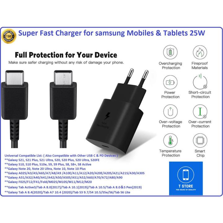 Compatible with Samsung 25W Super Fast Charger USB PD Charger For Galaxy Note10 / Note 10 Plus / Note10 Lite & S10 / S20 / S20 Ultra