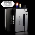 Customisable Focus Automatic Lighter | Automatic Cigarettes Holder | 10 Pcs Cigarette Case | Portable Automatic Cigarette Holder Without Lighter | Metal Cigarette Boxes | Cigarette Lighter For Men | Multifunction Cigarette Holder. 
