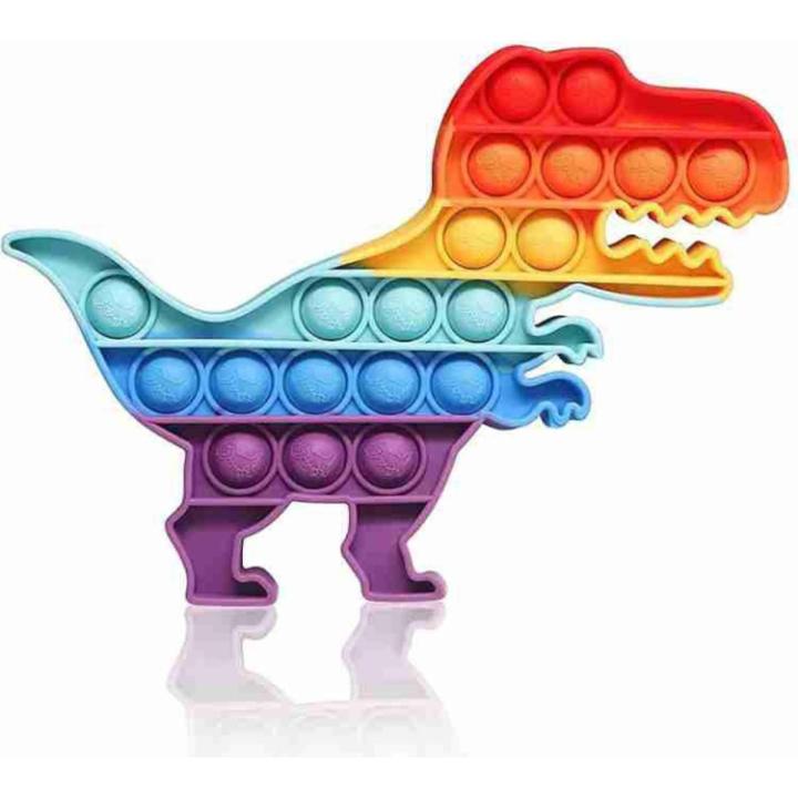 Dinasour design popit hard quality high quality big sound pops silicon material push popit toy For Kids