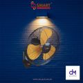 Smart Fans "Premium" model 18" Wall Bracket Fan Plastic base Metal blade-Black-Golden  Naveed Industry. 