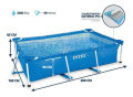 Intex Rectangular Metal Frame Pool 8.5Feet x 5.2Feet x 2.1Feet. 