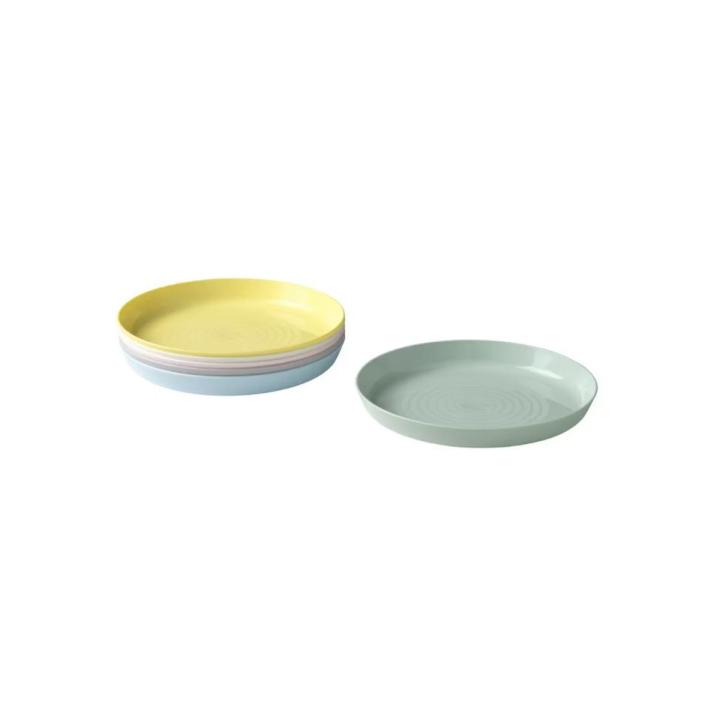 IKEA KALAS Plastic Plate Set, Mixed Colours, Set, Pack of 6 Multicolor Plates