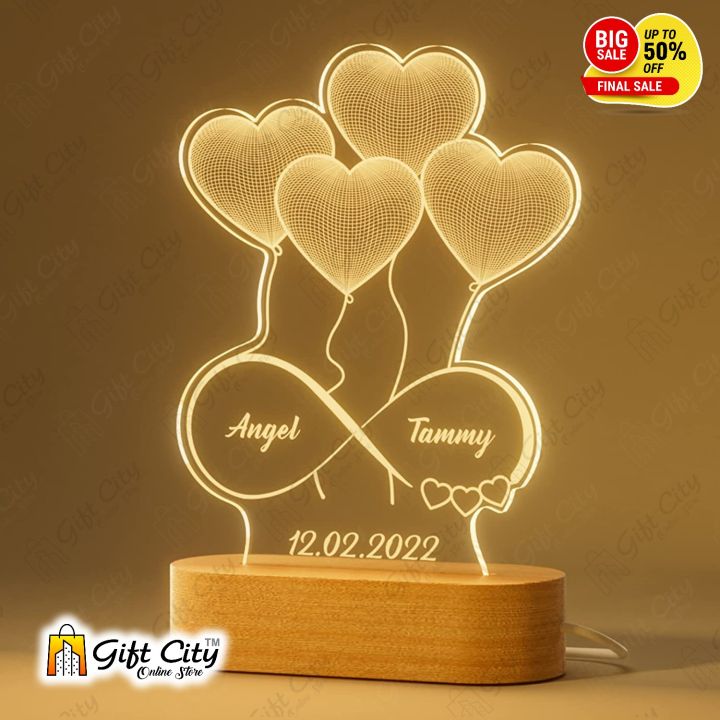 Customize 3D illusion Acrylic lamp, 3D Light for Night, Decoration Piece, Birthday Gift, Gift Piece - Gift City