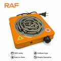 Orange, Black RAF R.8010B Electric Stove Hot Plate and Cooker with 1000W Power, Thermostat, and Uniform Heating. 