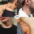 56 Sheet/Set Black Devil Doesn't Sleep English Letters Waterproof Temporary Tattoo Sticker Female Men Neck Wrist Tattoo. 