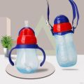 Baby Bottle With Straw Kids Cups Newborn Baby Water Bottles With Portable Cartoon Lovely Straw Cup Feeding Bottle. 