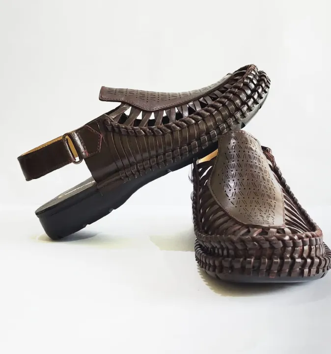 Genuine%20Leather%20Men's%20Sandals%20Round%20Shape%20Fashion%20Casual%20Brown%20Men%20-%20Image%203