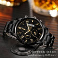 New Calendar Steel Belt Men's Watch Obsidian Dumbbell Bracelet Suit Quartz Watch Fashion Men's Gift Suit Watch. 