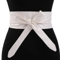 Green Women Belt Leather Cumber Bands For Women Wide Waist Belt Bow Self Tie Wrap Brand Ladies Fashion Belt. 