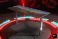 Professional 4ft Gaming Table - Computer Table ( Top is Printed Panaflex ) - RGB Lights Installed - Headphones Holder and Wire Management Hooks - Gaming / Study Table - High Quality - 1 Month Return Warranty. 