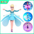 AliToys Magic Flying Fairy Princess Frozen Barbie Doll with LED Lighting Infrared Induction Control RC Helicopter Flying Robot Toys for Girls and Boys Cute Birthday Gift. 