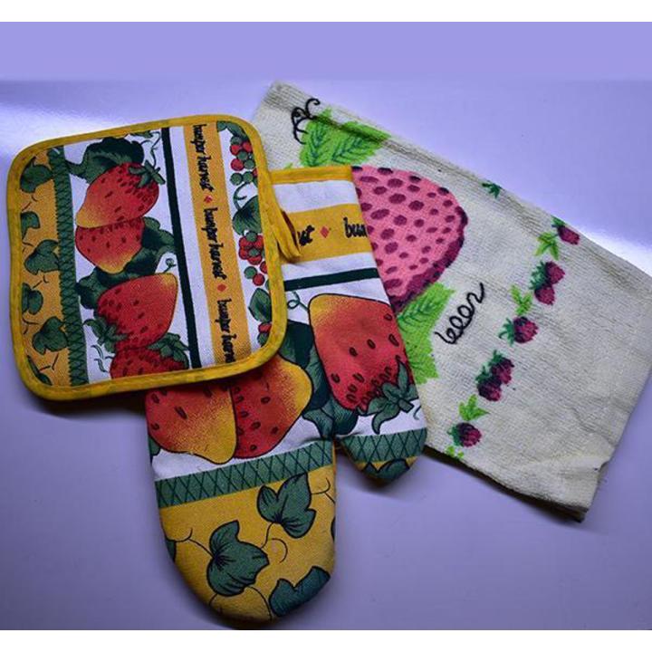 Kitchen Towel, Oven Mitt and Pot Holder Set