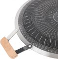 Korean BBQ Grill Pan with Stainless Steel Non Stick Material 3 Layer Composite Structure Sturdy Heatproof Fast Heating Round BBQ Griddle Pan. 