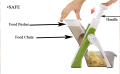 Mandoline Slicer Safe Vegetable Cutter Chopper with Multi-Adjustable Settings. 