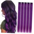 5Pcs Dark Purple Shade Hair Clips Extension. 