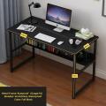 Wooden Computer Desk Study Table Gaming Writing  Table Workstation Home Office Desk  with Metal frame. 