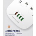 LDNIO SC4407 Power Strip With 4 Socket Outlets and 4 USB Port + Overload Protection QC 3.0 ( 3 MONTHS WARRANTY). 