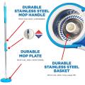 Magic Spin Mop Bucket with Stainless Steel Rod For Home Cleaning - Spin Mop Bucket - Spining Magic Spin Mop Thickened bucket 2 Heads Rotating 360° Easy Floor Mop Bucket System, Detachable Spinning Basket and Easy Wring - spin mop pocha. 