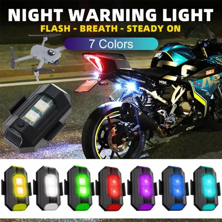 Rechargable 7 Colors In 1 Led Aircraft Strobe Lights Anti Collision Warning Light