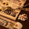 RHS Online 8 Rolls Golden Years Series Vintage Washi Masking Tapes Decorative Browning Sticky Paper Tape for Journaling Diary DIY Crafts Gift Wrapping. 